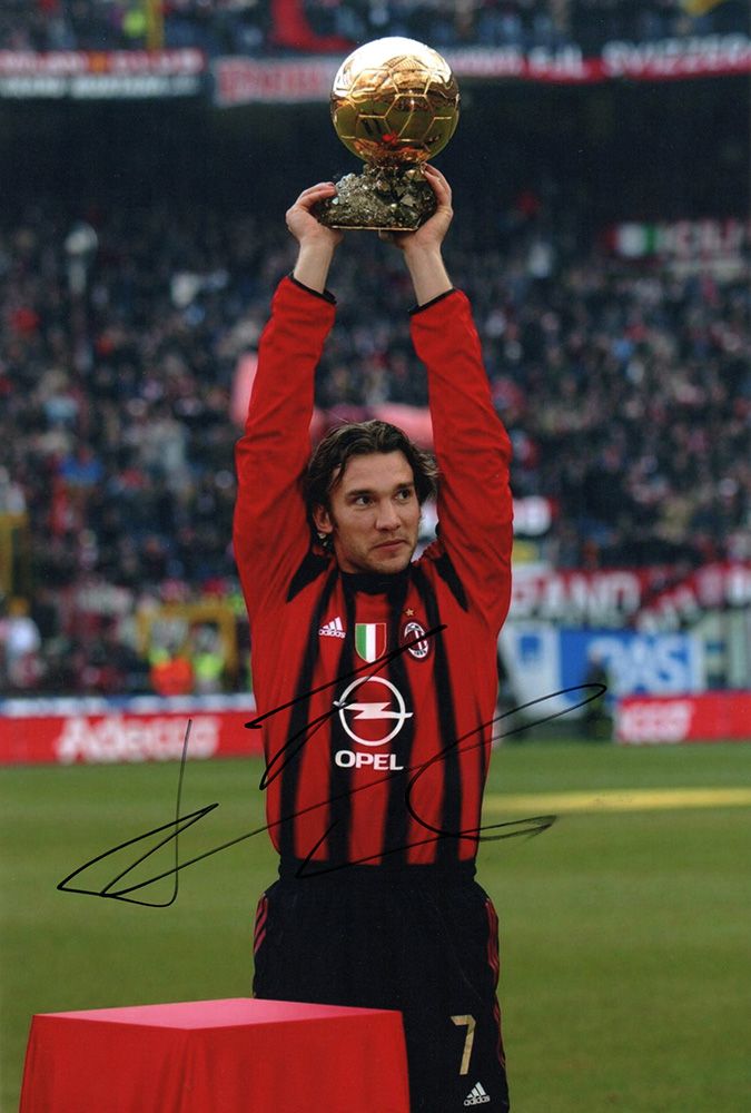 Andriy Shevchenko, AC Milan & Ukraine, signed 12x8 inch photo.