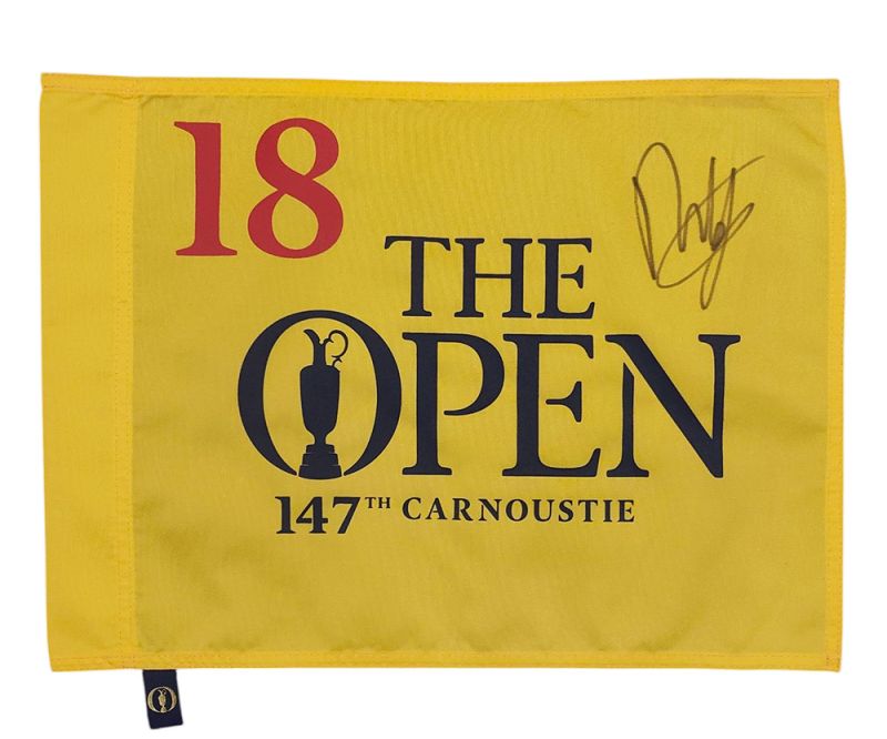 Francesco Molinari signed Open Championship 2018 Carnoustie pin flag. 