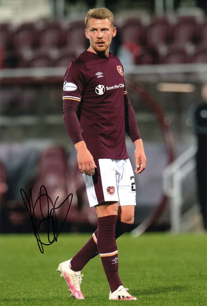 Stephen Kingsley, Hearts, signed 12x8 inch photo.