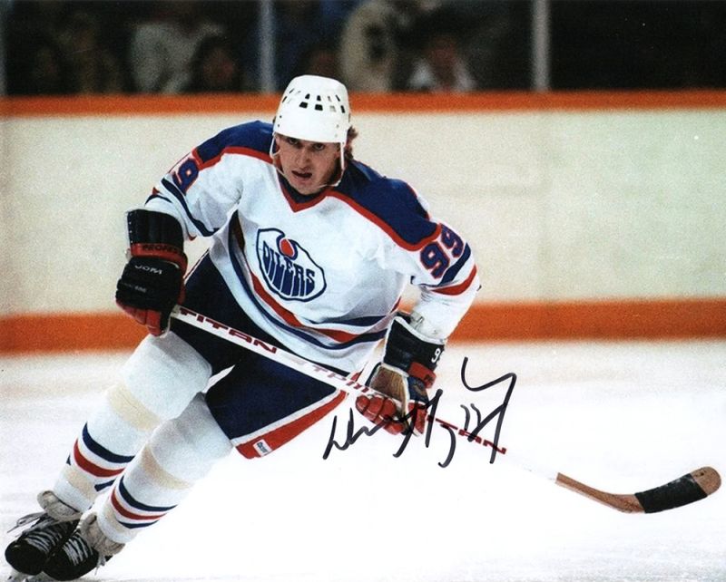 Wayne Gretzky, Edmonton Oilers ice hockey, signed 10x8 inch photo.
