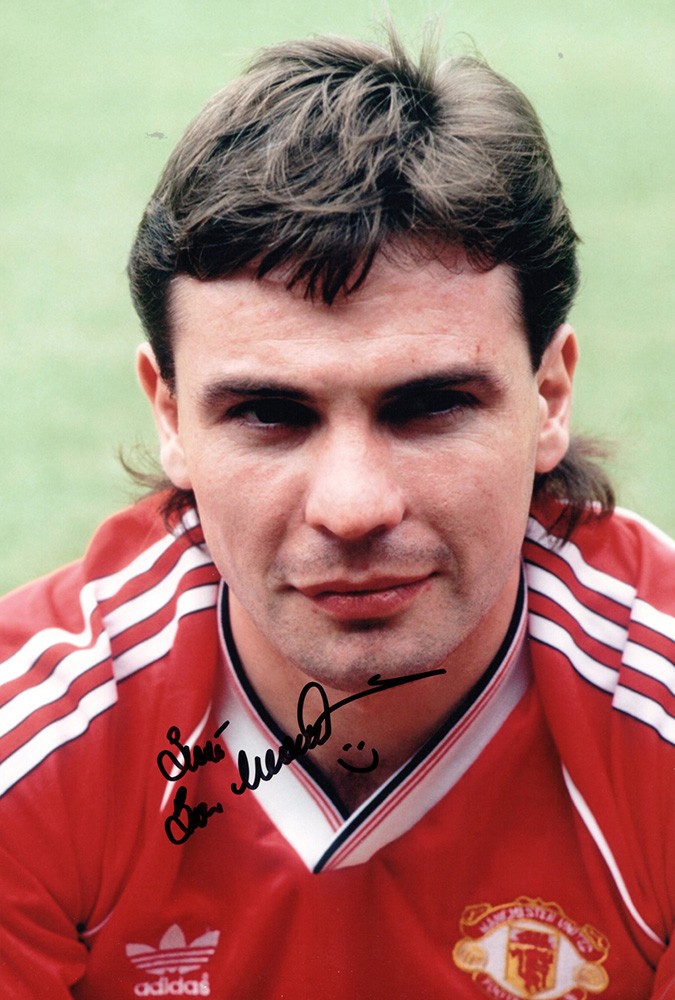 brian mcclair, manchester united, signed 12x8 inch photo.