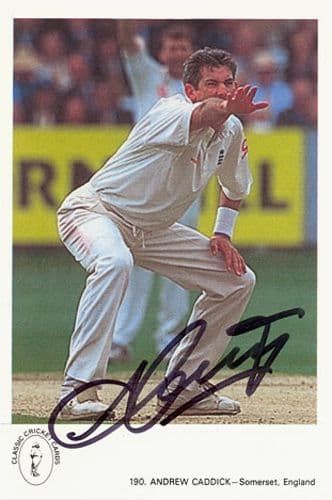 Andrew Caddick, England, signed 6x4 inch promo card.