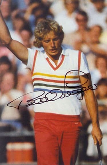 Bernhard Langer, signed 5.5x3.5 inch photo.