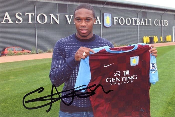 Charles N'Zogbia, Aston Villa, signed 6x4 inch photo.(2)