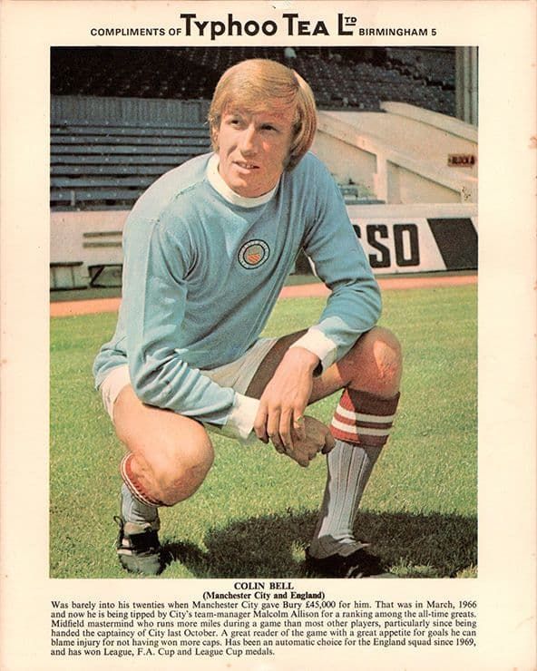 Colin Bell, Manchester City, Typhoo Tea football stars card issued 1973.