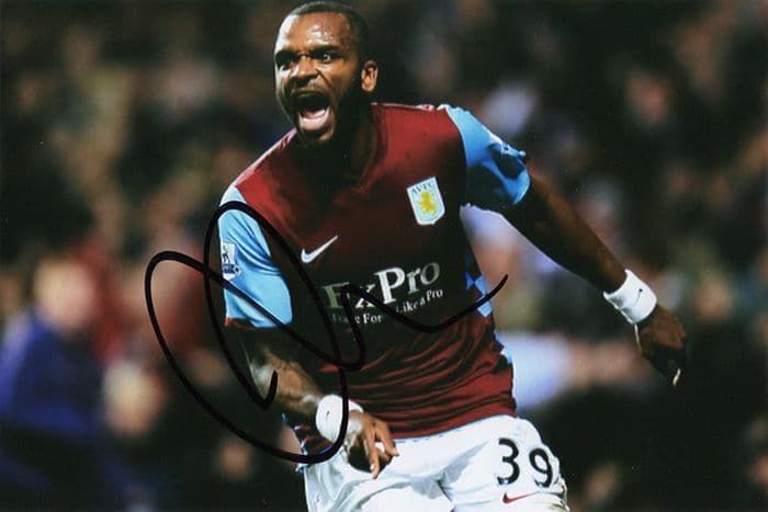 Darren Bent, Aston Villa, signed 6x4 inch photo.