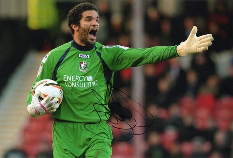 David James, Bournemouth, signed 12x8 inch photo.