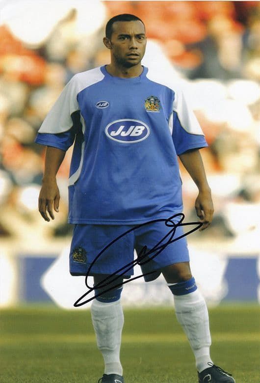 Denny Landzaat, Wigan Athletic, signed 12x8 inch photo.