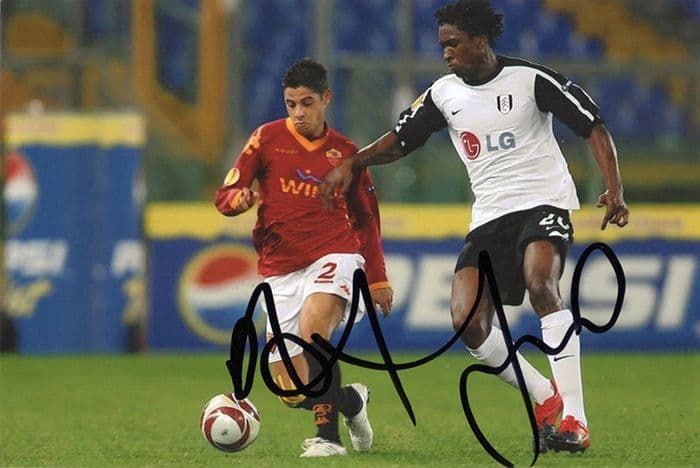 Dickson Etuhu, Fulham & Nigeria, signed 6x4 inch photo.