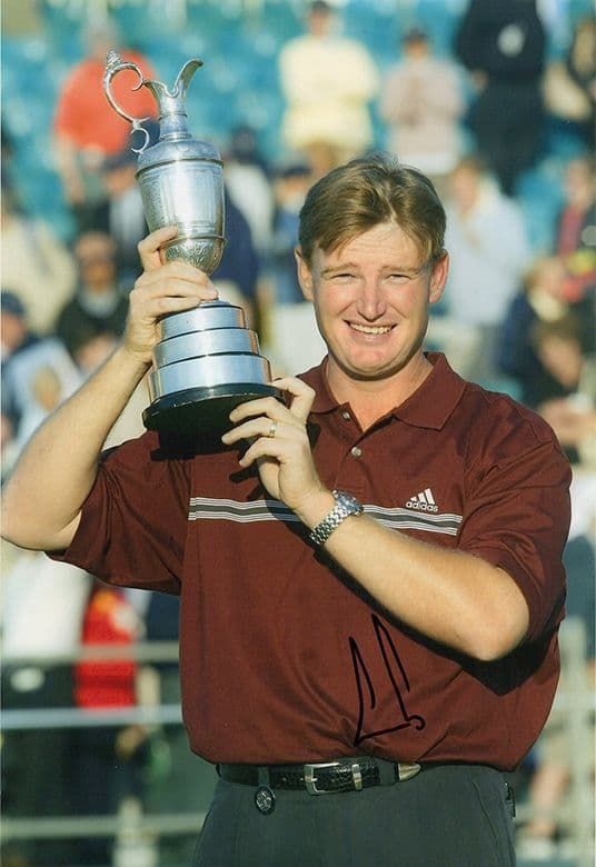 Ernie Els, Open Championship 2002 Muirfield, signed 12x8 inch photo.
