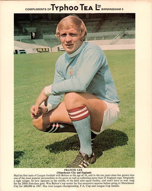 Francis Lee, Manchester City, Typhoo Tea football stars card issued 1973