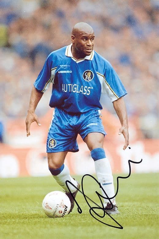 Frank Sinclair, Chelsea & Jamaica, signed 12x8 inch photo.