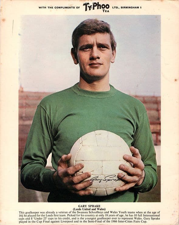 Gary Sprake, Leeds Utd, vintage 1960's Typhoo Tea card.