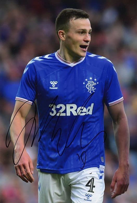 George Edmundson, Rangers, signed 12x8 inch photo.
