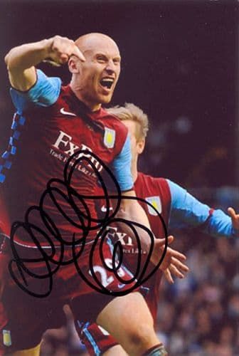 James Collins, Aston Villa, signed 6x4 inch photo.