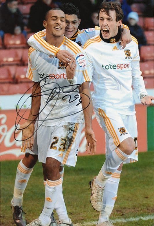Jay Simpson, Hull City, signed 12x8 inch photo.