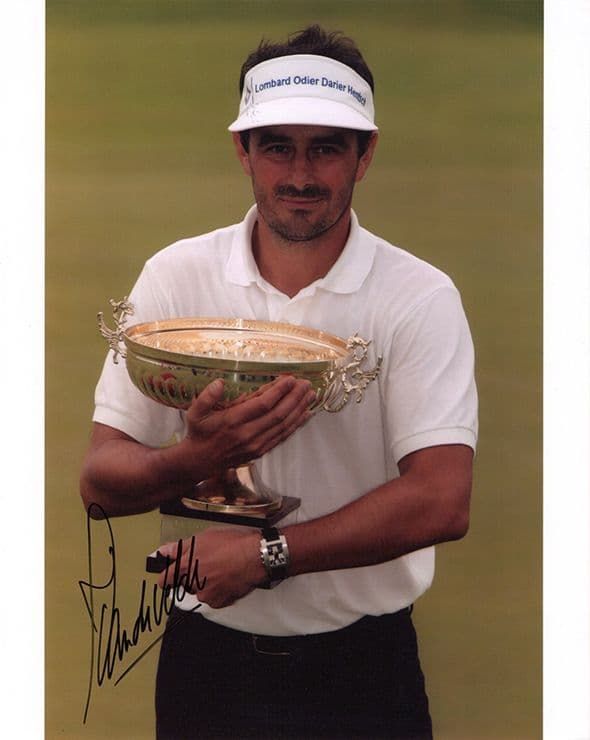Jean van de Velde, French golfer, signed 10x8 inch photo.