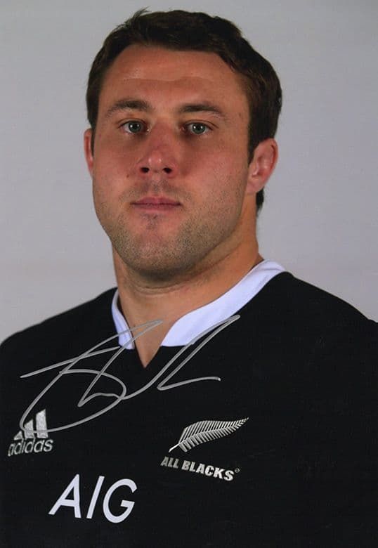 Jeremy Thrush, New Zealand, All Blacks, signed 12x8 inch photo.