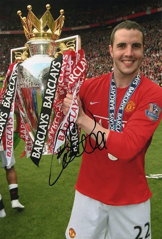 John O'Shea, Manchester Utd, signed 12x8 inch photo.