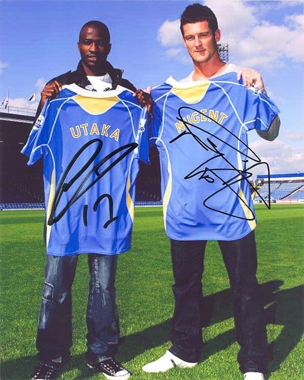 John Utaka & David Nugent, Portsmouth, signed 10x8 inch photo.
