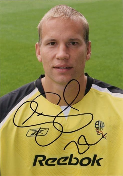 Jussi Jaaskelainen, Bolton Wanderers, Finland, signed 5.0x3.5 inch photo.