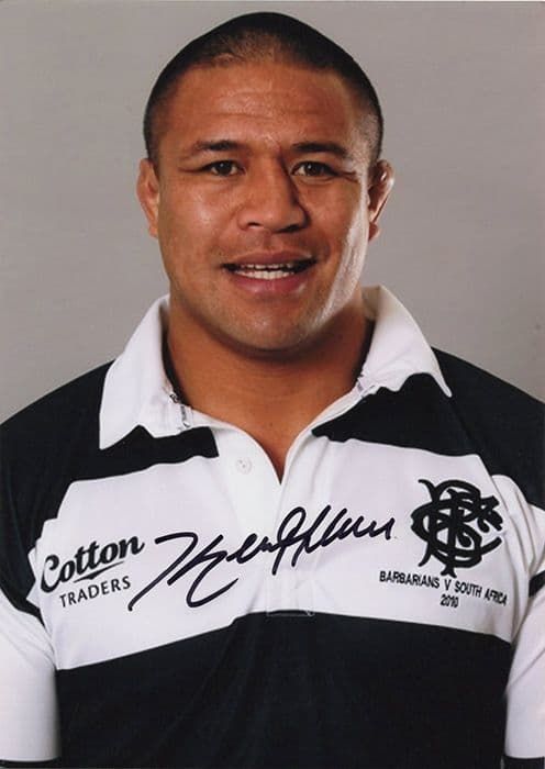 Keven Mealamu, Barbarians, New Zealand, signed 7x5 inch photo.
