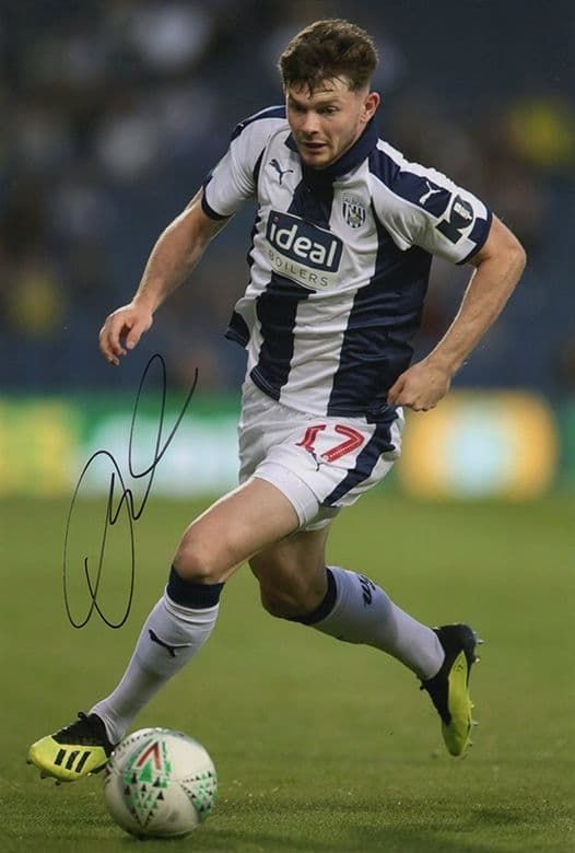 Oliver Burke, West Brom & Scotland, signed 12x8 inch photo.