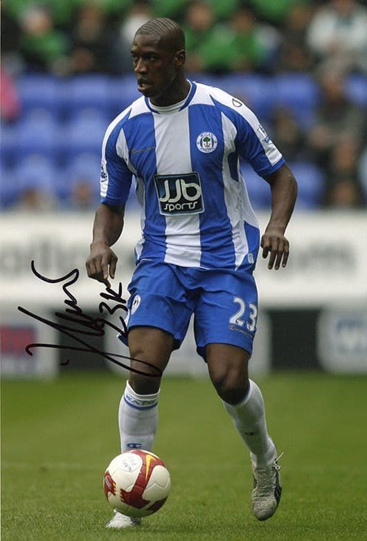Olivier Kapo, Wigan Athletic & France, signed 12x8 inch photo.