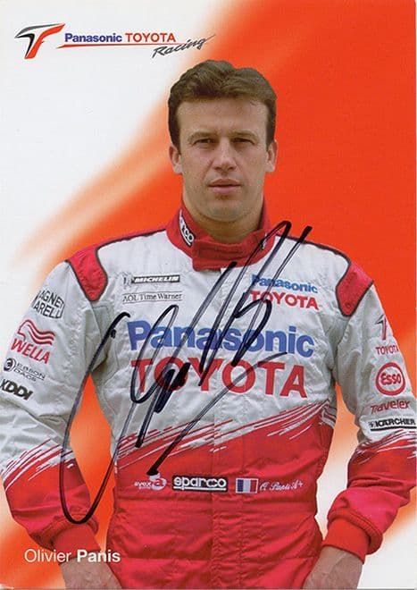 Olivier Panis, Toyota Racing F1, signed 6x4 inch promo card.