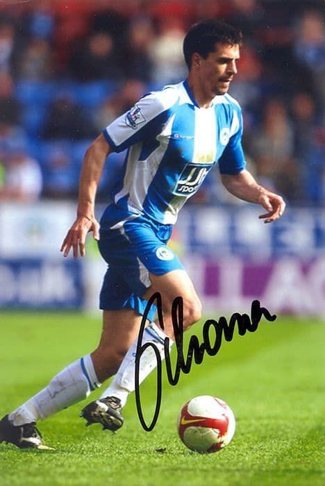 Paul Scharner, Wigan Athletic, signed 6x4 inch photo.