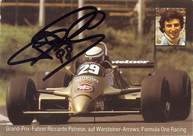 Riccardo Patrese, Formula One, Arrows, signed 6x4 inch photo.