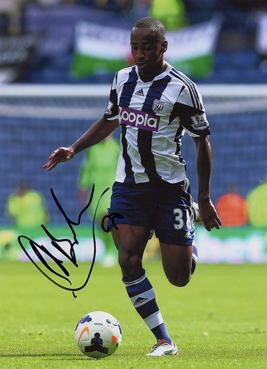 Saido Berahino, West Brom, signed 10x8 inch photo.