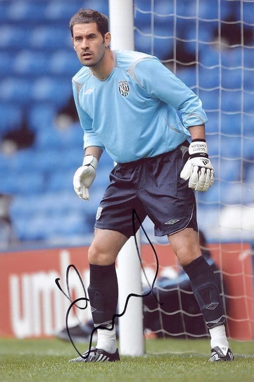 Scott Carson, West Brom, signed 12x8 inch photo.