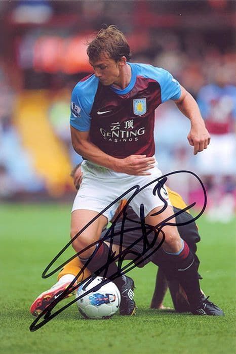 Stephen Warnock, Aston Villa, signed 6x4 inch photo.
