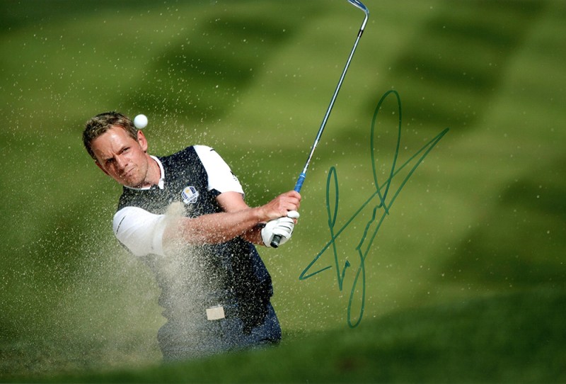 Luke Donald, Ryder Cup 2012 Medinah, signed 12x8 inch photo.