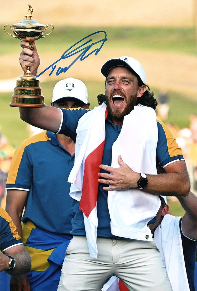 Tommy Fleetwood, Ryder Cup 2023 Marco Simone, Rome, signed 10x8 inch photo.