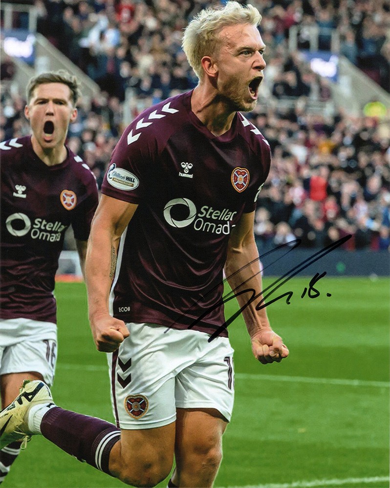 Liam Boyce, Hearts, signed A4 size photo.