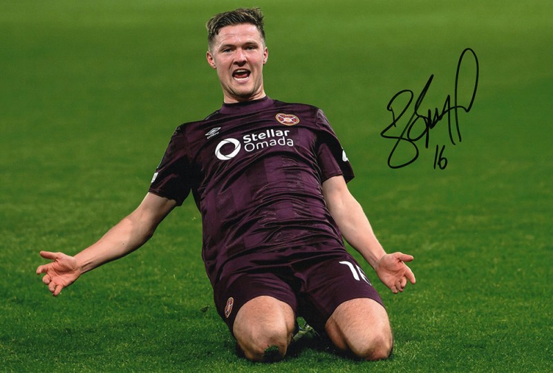blair spittall, hearts, signed 12x8 inch photo.