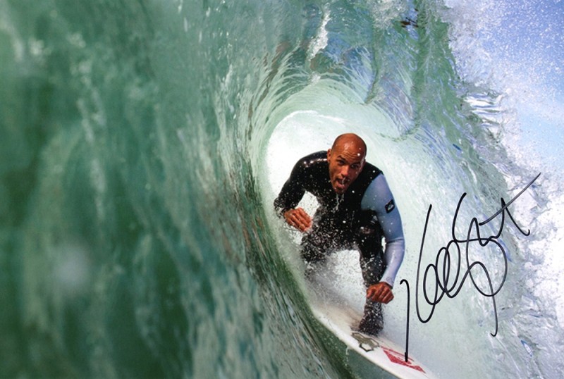 Kelly Slater, American surfer, Baywatch, signed 12x8 inch photo.