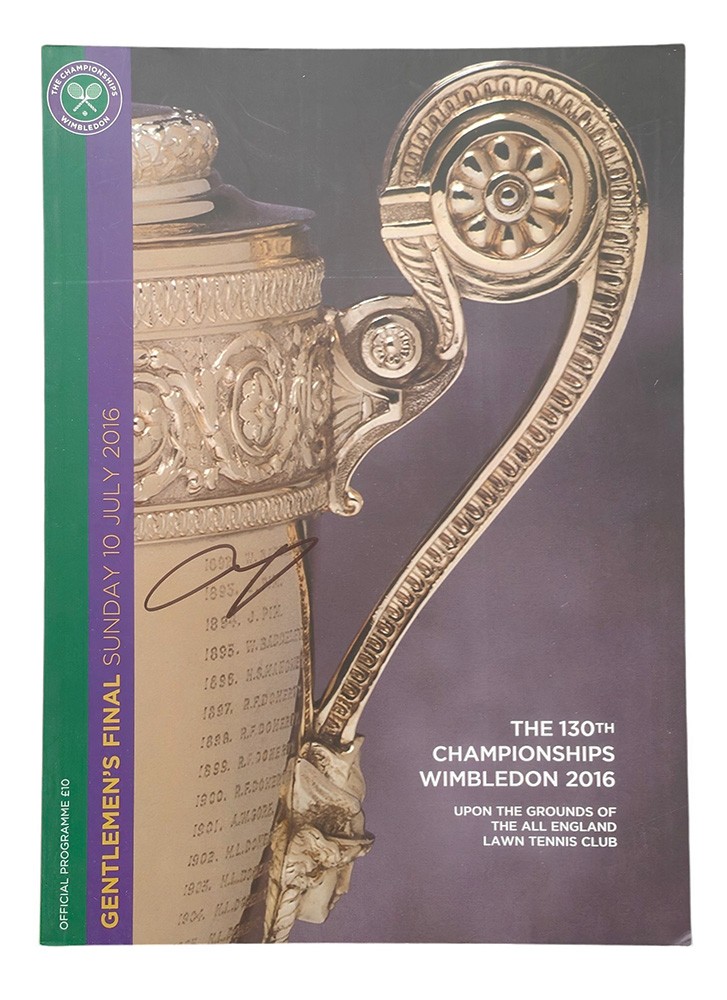 andy murray, signed wimbledon 2016 men's final programme.