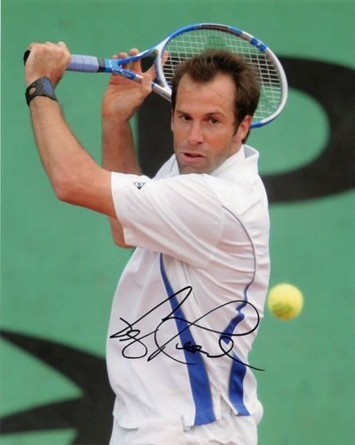 Greg Rusedski, British tennis player, signed 