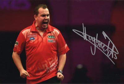 Kim Huybrechts, PDC darts, signed 12x8 inch p