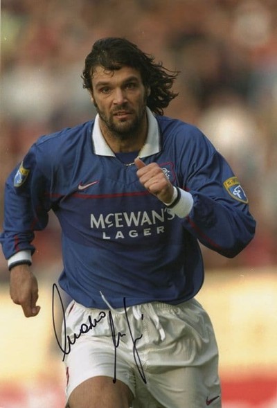 Marco Negri, Rangers legend, signed 12x8 inch