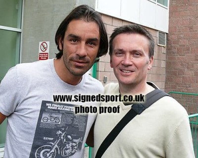 Robert Pires, Aston Villa, France, signed 6x4