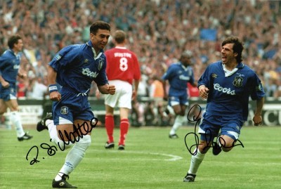 Gianfranco Zola & Roberto di Matteo, Chelsea, signed 12x8 inch photo.