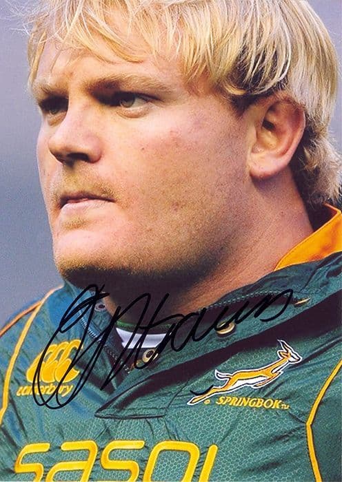 Adriaan Strauss, South Africa, signed 7x5 inch photo.