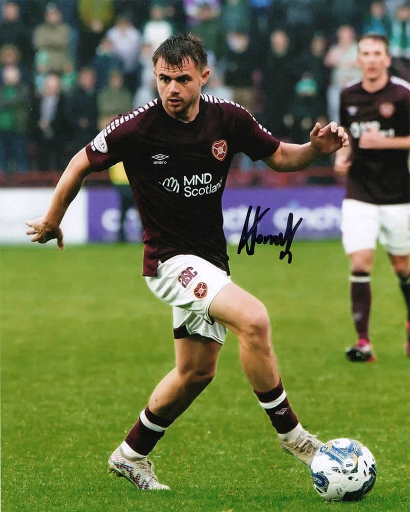 Alan Forrest, Hearts, signed 10x8 inch photo.