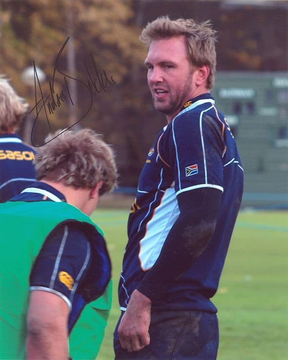 Andries Bekker, South Africa, signed 10x8 inch photo.