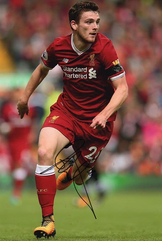 Andy Robertson, Liverpool & Scotland, signed 12x8 inch photo.