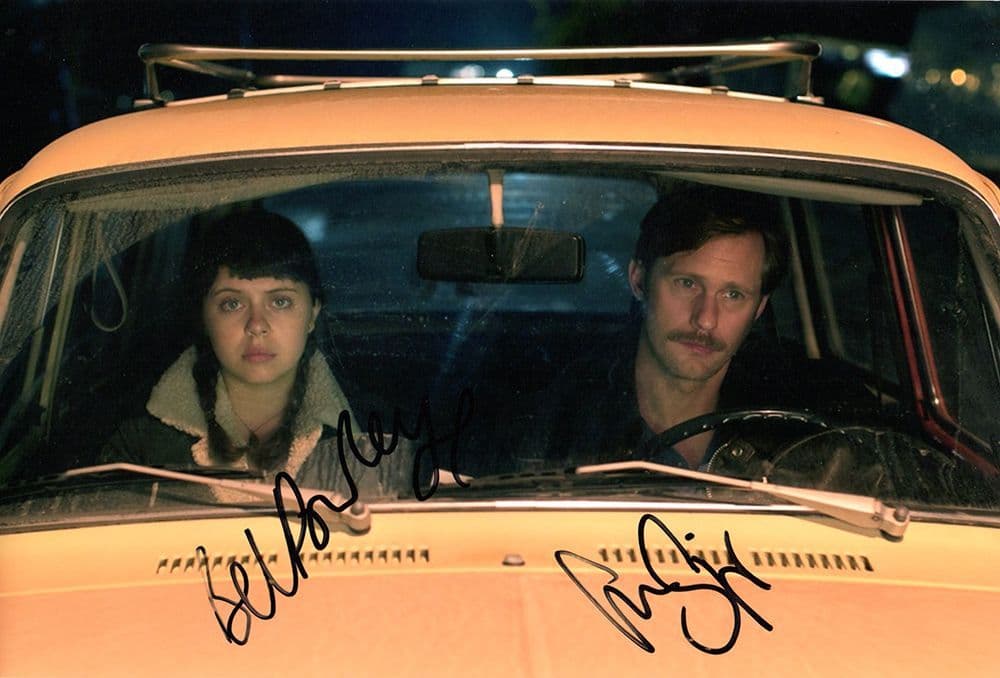Bel Powley & Alexander Skarsgard, signed 12x8 inch photo.